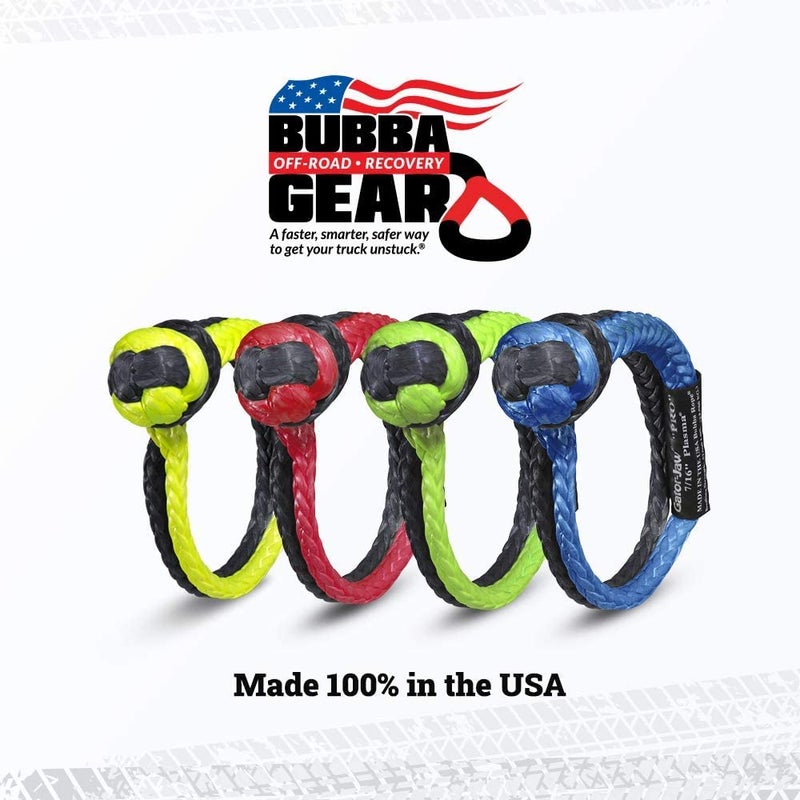 Bubba Rope 176745-PROBB Heavy Duty 7/16" Synthetic Soft Shackle Gator Jaw PRO Breaking Strength of 52300 lb with UHMPE Plasma in Blue and Black, Accessory Ideal for Recovery and Towing Stuck Vehicle - Image 5